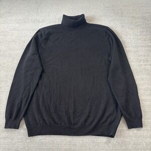 Woolovers Sweater Womens XXL Black Turtleneck Classic Wool Cashmere Knit Jumper